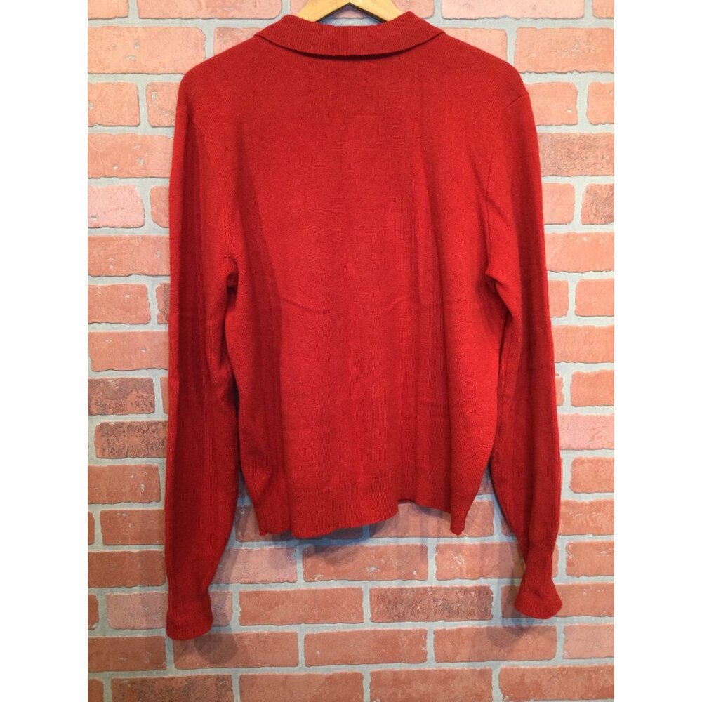 Polo Ralph Lauren Mens Red Lambs Wool Sweater Sz L Preppy Old Money Long Sleeve - Picture 3 of 6